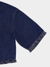 Zimmermann Atlantic Blue Rhiannon Fringe Cropped Shirt