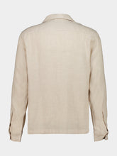 Frescobol Carioca Beige Safra Cotton-Linen Long-Sleeved Camp Collar Shirt