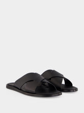 Orlebar Brown Black Muro Leather Sandals