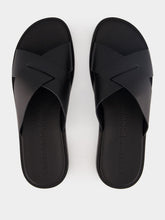 Orlebar Brown Black Muro Leather Sandals