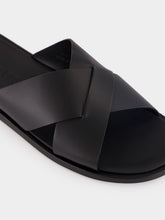 Orlebar Brown Black Muro Leather Sandals
