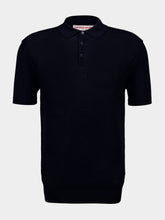 Orlebar Brown Night Iris Burnham Knit Polo Shirt
