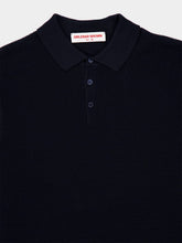 Orlebar Brown Night Iris Burnham Knit Polo Shirt