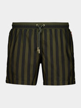 Orlebar Brown Bayleaf Green Stripe Boxer Swim Shorts