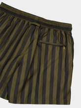 Orlebar Brown Bayleaf Green Stripe Boxer Swim Shorts