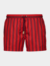 Orlebar Brown Vermillion Red Stripe Jack Swim Shorts