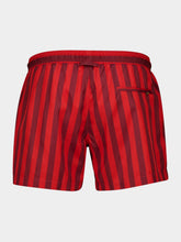 Orlebar Brown Vermillion Red Stripe Jack Swim Shorts