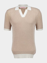 Orlebar Brown Biscuit Horton Chevron Crochet Polo