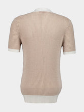 Orlebar Brown Biscuit Horton Chevron Crochet Polo