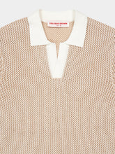 Orlebar Brown Biscuit Horton Chevron Crochet Polo