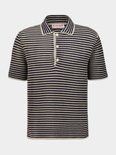 Orlebar Brown Night Iris Lowry Stripe Crochet Polo