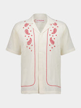 Orlebar Brown White Sand Maitan Embroidered Shirt