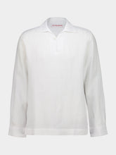 Orlebar Brown White Vincent Linen Overhead Shirt