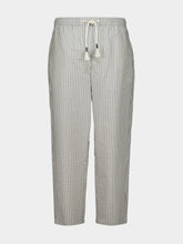 Orlebar Brown Elephant Grey Seersucker Stripe Trousers