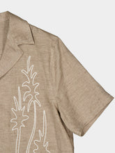 Frescobol Carioca Light Brown Alves Linen Embroidered Shirt