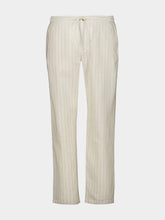Frescobol Carioca Ivory Pinstripe Drawstring Trousers
