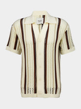 Frescobol Carioca Cream and Cacao Pinto Crochet Cardigan