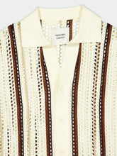 Frescobol Carioca Cream and Cacao Pinto Crochet Cardigan