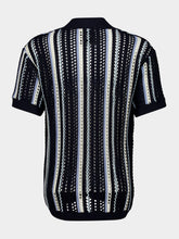 Frescobol Carioca Midnight and Sky Blue Pinto Crochet Cardigan