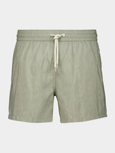 Frescobol Carioca Palm Green Rio Sport Linen-Blend Swim Shorts