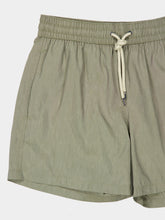 Frescobol Carioca Palm Green Rio Sport Linen-Blend Swim Shorts