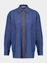 Zimmermann Railway Blue Ascension Oversized Denim Shirt