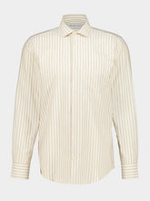 Frescobol Carioca Sepia Sand Striped Emilio Cotton Shirt