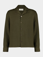 Frescobol Carioca Olive Safra Ribbed Wool Long-Sleeved Shirt