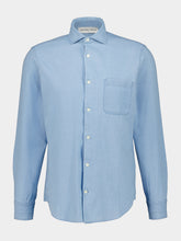 Frescobol Carioca Light Denim Blue Emilio Cotton Shirt