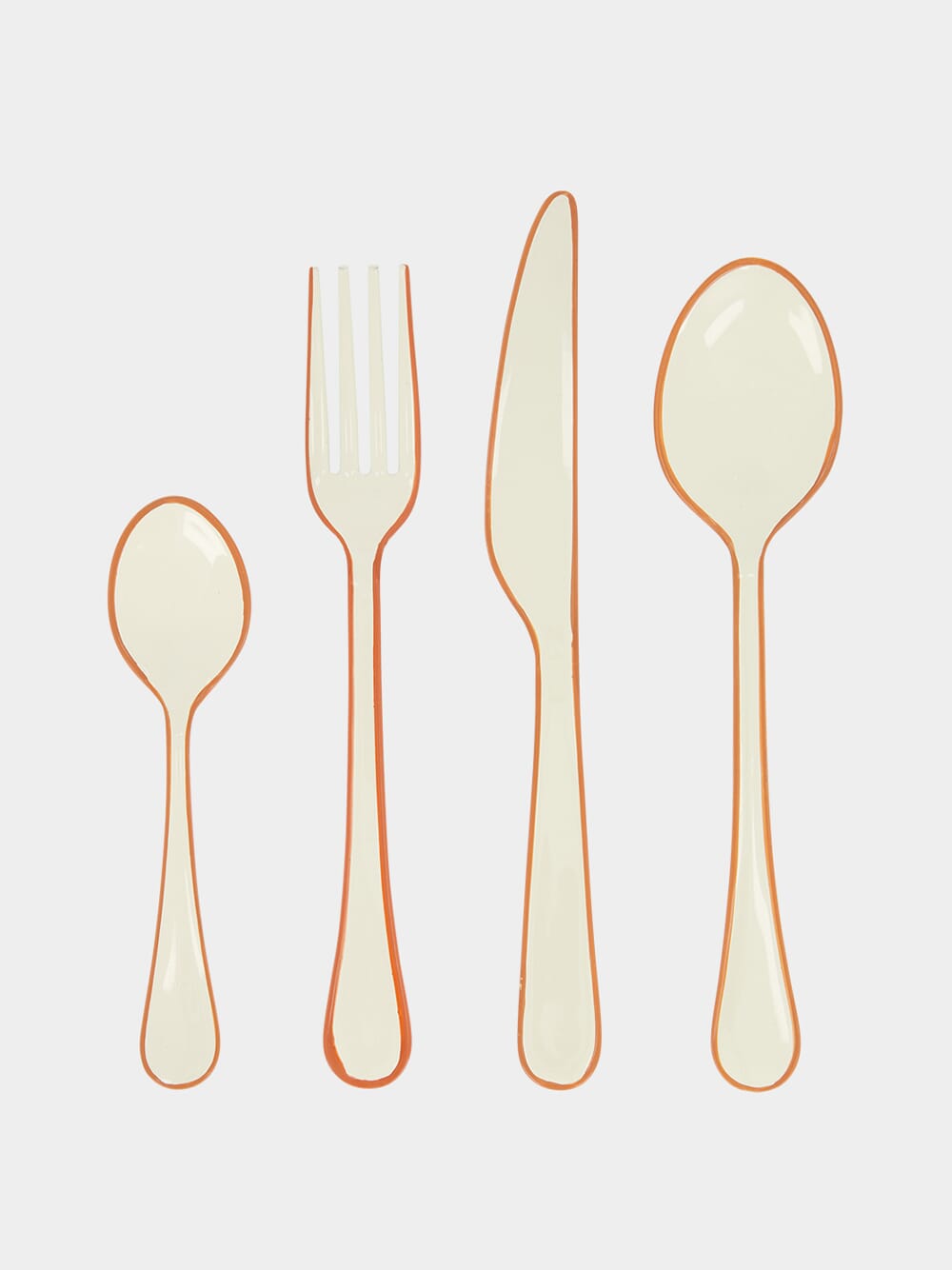 Enamel Cream Cutlery Set of 4 Pieces