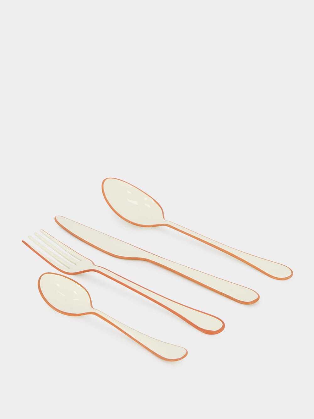 Enamel Cream Cutlery Set of 4 Pieces