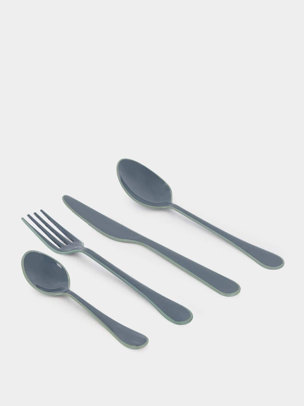 Enamel Anthracite Cutlery Set of 4 Pieces