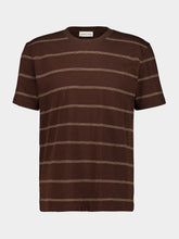 Frescobol Carioca Brown Dinis Striped Cotton T-Shirt