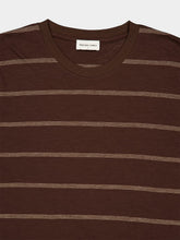 Frescobol Carioca Brown Dinis Striped Cotton T-Shirt