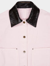 Prada Light Pink Cropped Jacket with Leather Collar
