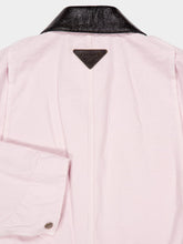 Prada Light Pink Cropped Jacket with Leather Collar