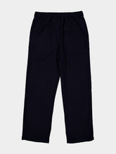 Frescobol Carioca Navy Luan Ribbed Wool Wide-Leg Trousers