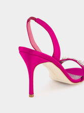 Manolo Blahnik Pink Satin Embellished Slingback Sandals