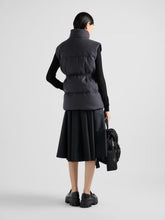 Prada Dark Grey Belted Down-Padded Wool Gilet