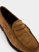 Prada Cocoa Brown Suede Penny Loafers