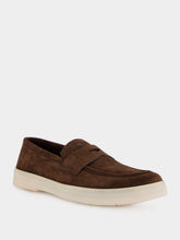 Prada Brown Suede Penny Loafers