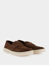 Prada Brown Suede Penny Loafers