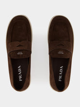Prada Brown Suede Penny Loafers