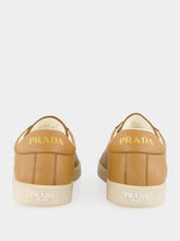 Prada Caramel Low-Top Leather Sneakers