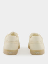 Prada Ivory Leather Low Sneakers