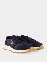Prada Blue Prax Suede and Re-Nylon Sneakers
