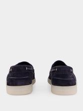 Prada Navy Suede Boat Shoes with Laces