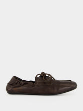 Prada Dark Brown Antiqued Leather Lace-Up Shoes