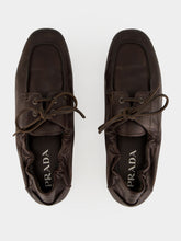 Prada Dark Brown Antiqued Leather Lace-Up Shoes