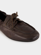 Prada Dark Brown Antiqued Leather Lace-Up Shoes
